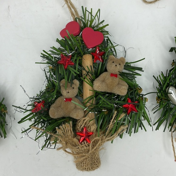 Vintage Handmade  Miniature Teddie Bears Christmas Ornaments - Lot of 6 - Picture 3 of 16